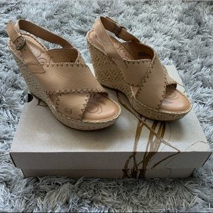 Born Platform Wedge Sandals. Size 8